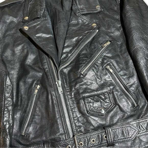 Vintage 80s Leather Biker Jacket - Picture 5 of 7